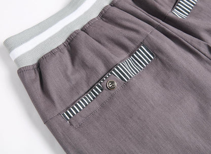 Big Boy's Casual Shorts Summer Cotton Classic Fit Drawstring Elastic Waist Beach Shorts with Pockets