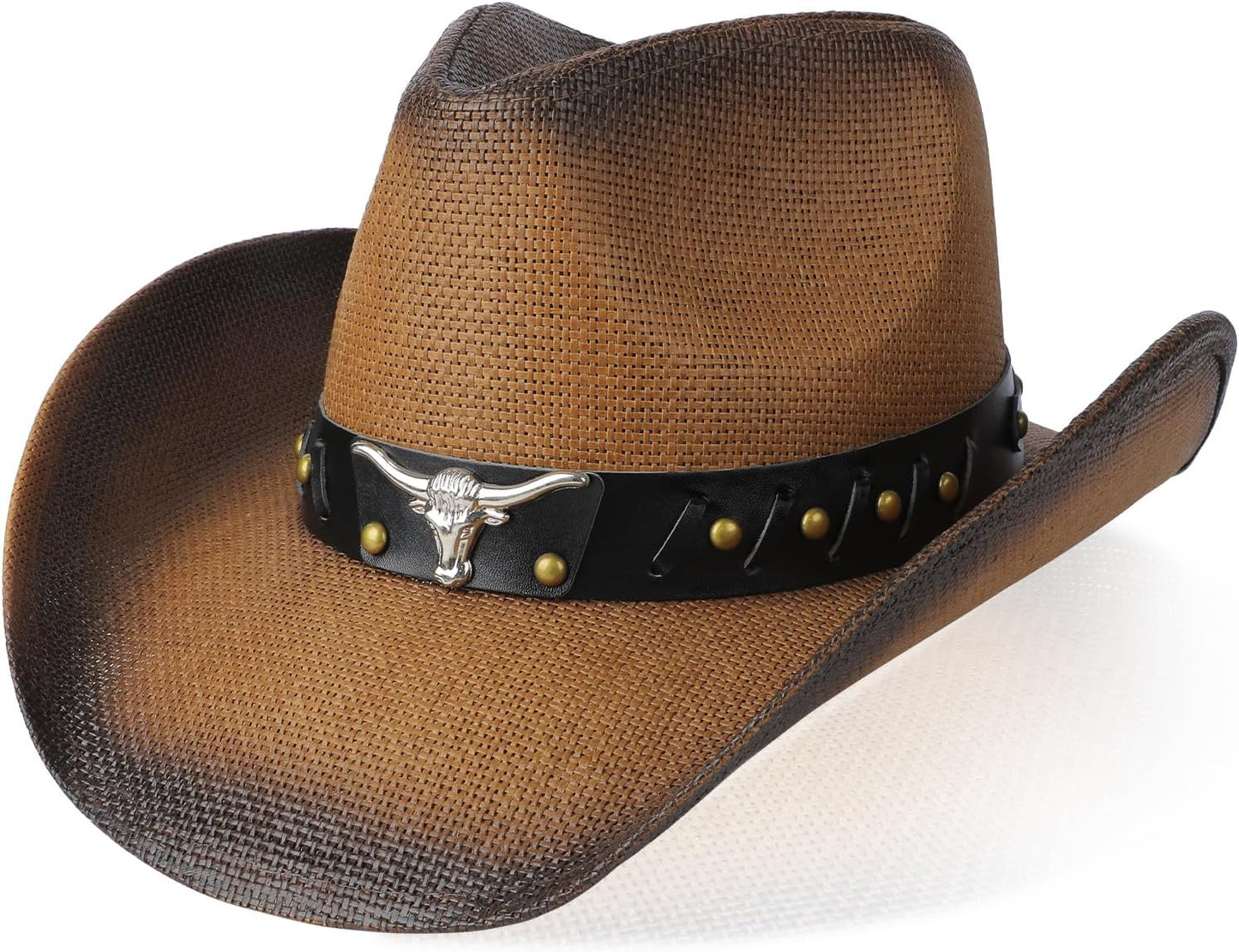 Cowboy Hat,Cowgirl Hat,Western Cowboy Hats for Women/Mens/Straw Wide with Shapeable Brim Cowboy Hat for Womens