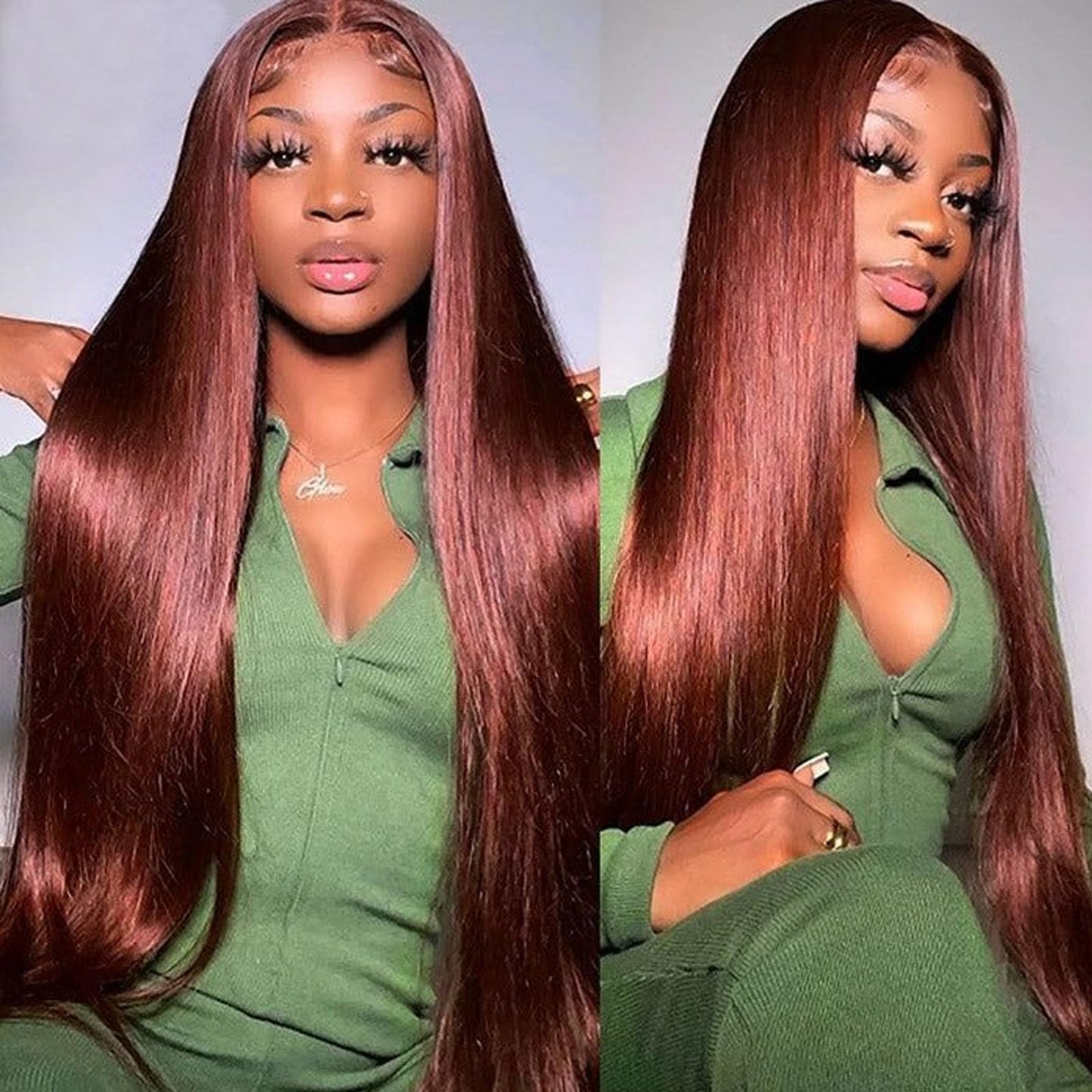 Burgundy Wig Human Hair 28inch 13x6 HD Transparent Lace Straight 99J Red Human Hair Wig Colored Reddish Brown Lace Frontal Wigs 180% Density Pre Plucked