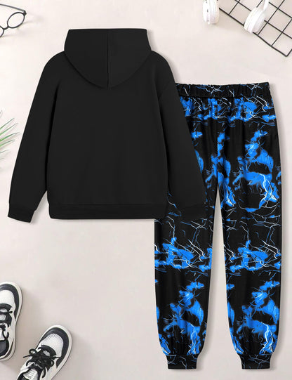 Boys Clothes Camo Boys Outfits Letter Printing Pullover Hoodie and Pants 2Pcs Winter Kids Clothes Boys for 7-14 Years