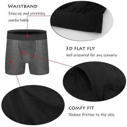 Boys Boxer Briefs,Cotton Toddler Underwear Breathable Mesh Performance Sport Big Boy Boxer Briefs with Fly 5 Pack