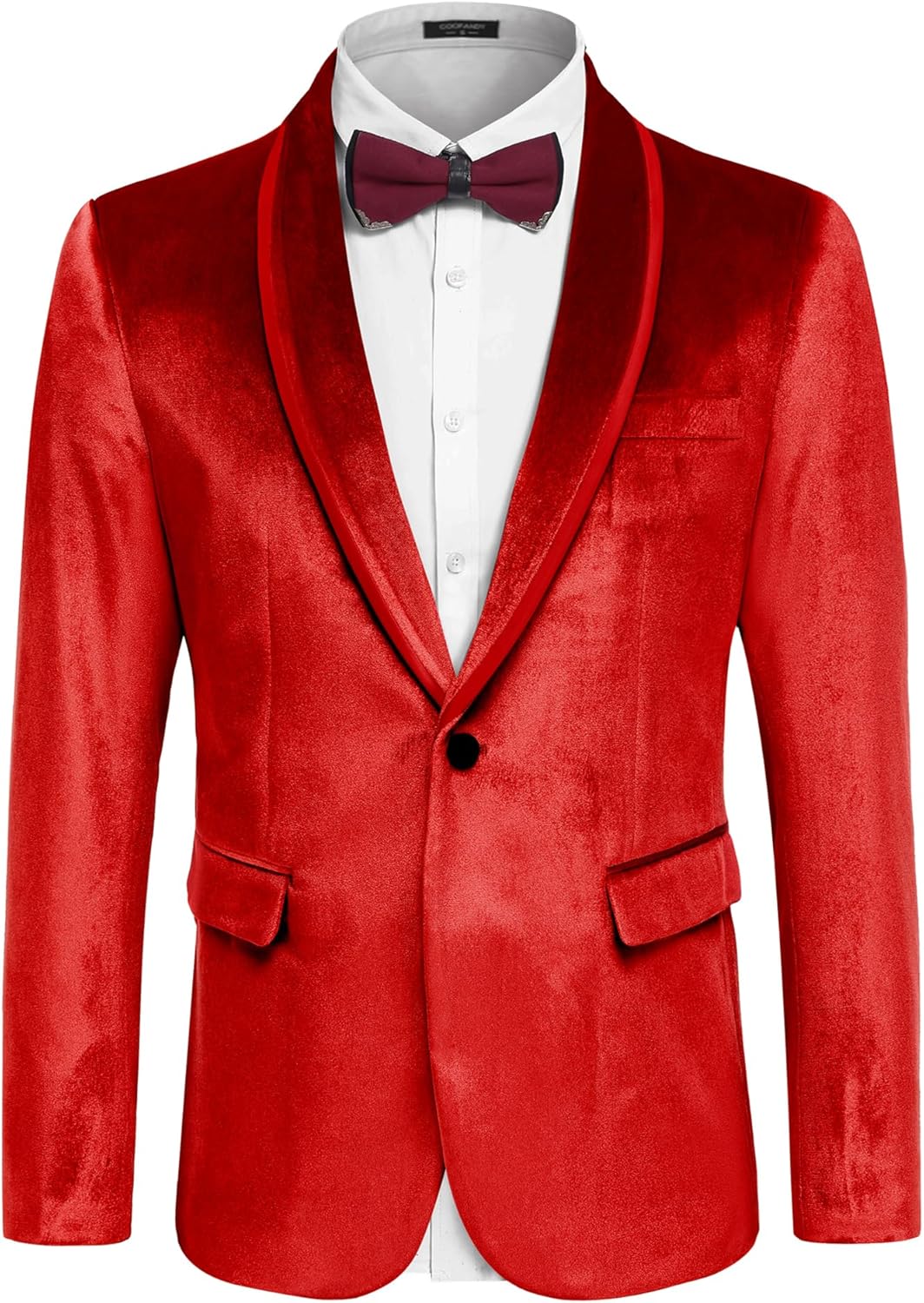 COOFANDY Men's Velvet Tuxedo Floral Blazer Jacket One Button Shawl Lapel Suit Jacket for Dinner Prom Party Wedding