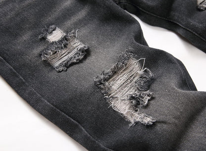 Boy's Ripped Jeans Stacked Skinny Fit Destroyed Distressed Fashion Comfy Denim Jeans Pants