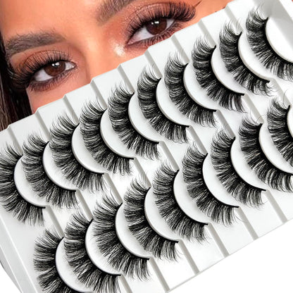 Mink Lashes Fluffy Big Dramatic Thick False Eyelashes, Soft 20mm Volume 3D Faux Mink, 20 Pairs Eyelashes Pack, 25mm Full Strip Lashes That Look Like Extensions