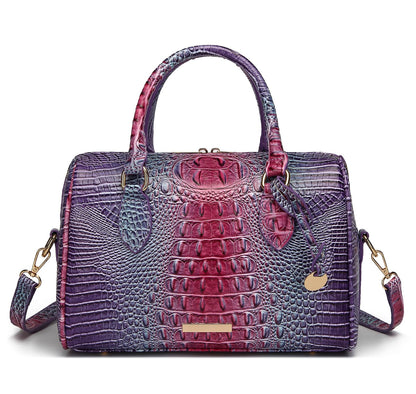 Top-Handle Crocodile Purses For Women Crossbody Leather Bags Trendy Large Capacity Tote with Shoulder Strap