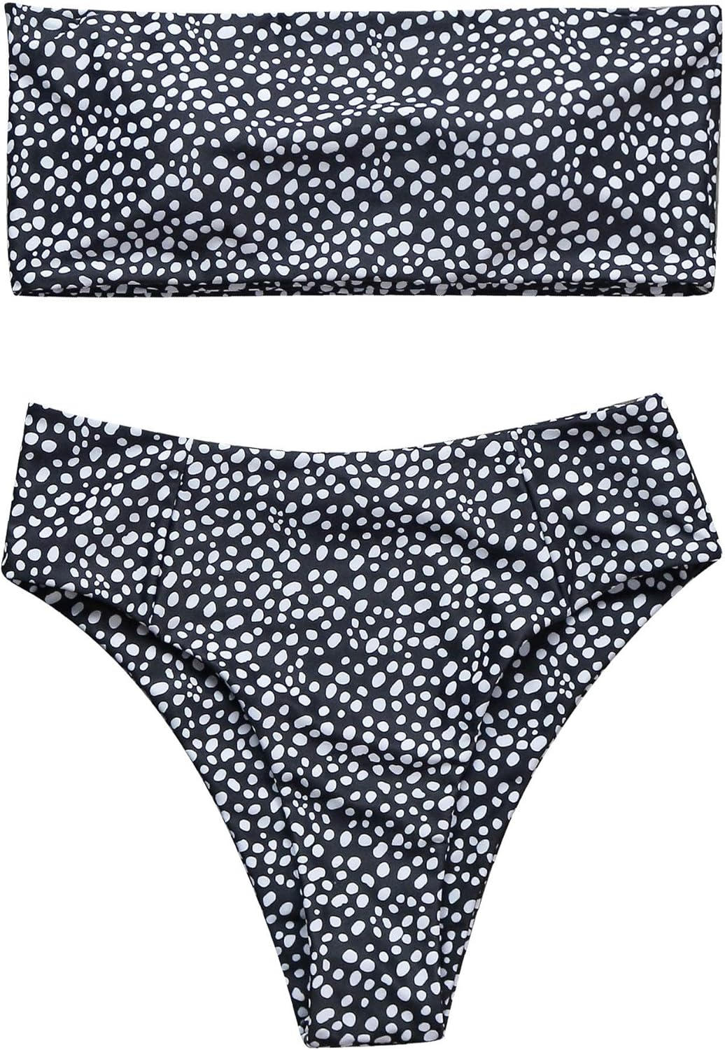 OMKAGI Women Bandeau Bikini Swimsuits Cheeky Off Shoulder Bathing Suit