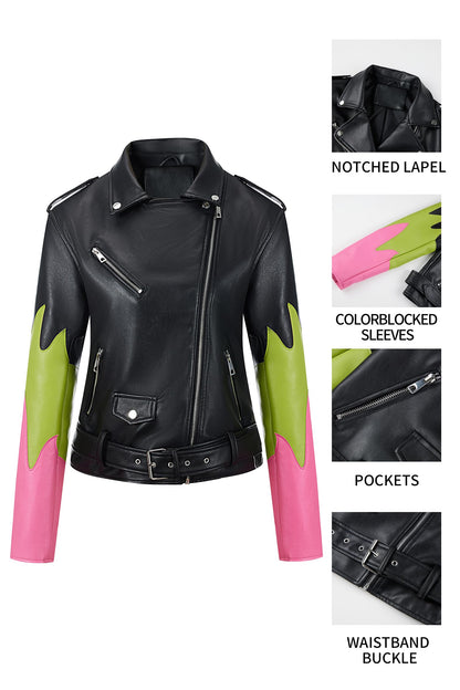 Bellivera Women's Faux Leather Casual Jacket 2025 Spring Trendy Motorcycle Outfits Lightweight Classic Coat