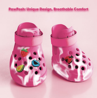 Dog Shoes: Non-Slip Waterproof Sandals for Hot Pavement, Breathable Perforated Boots, Large/Medium/Small Sizes, Ideal Paw Protector, Outdoor Clog Booties (Green Marble, Size 1)