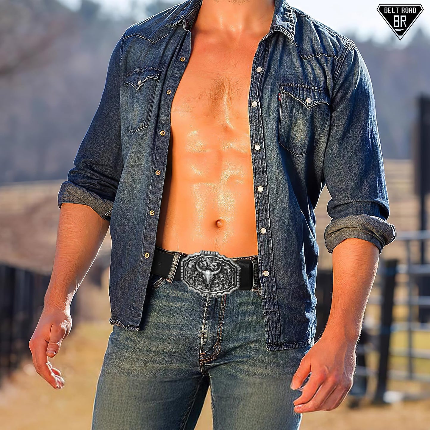 Cowboy Cowgirl Belts for Women Men Western Belts Punk Goth Belt PU Leather Belt With Western Buckle