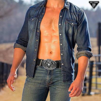 Cowboy Cowgirl Belts for Women Men Western Belts Punk Goth Belt PU Leather Belt With Western Buckle