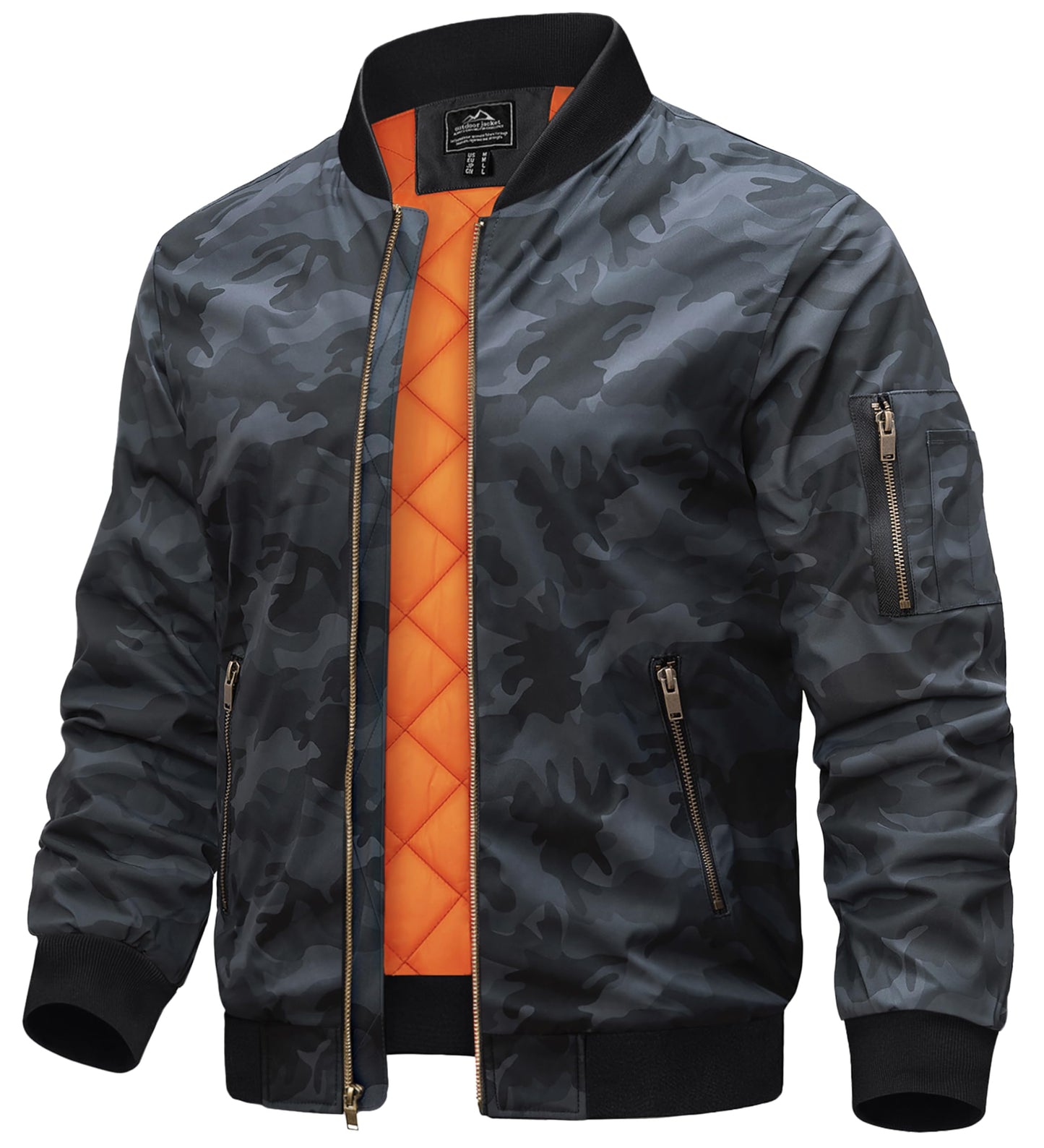 TACVASEN Men's Jackets-Bomber Jacket Fall Winter Warm Windbreaker Full Zip Casual Padded Coats