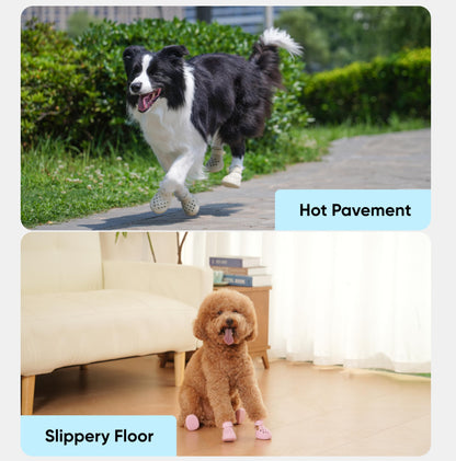 Dog Shoes: Non-Slip Waterproof Sandals for Hot Pavement, Breathable Perforated Boots, Large/Medium/Small Sizes, Ideal Paw Protector, Outdoor Clog Booties (Green Marble, Size 1)