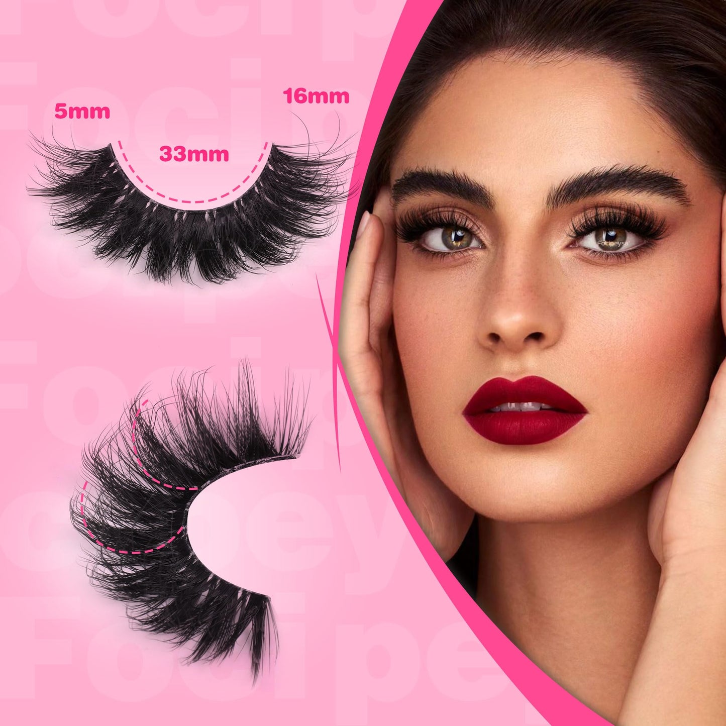 Mink Lashes Full Volume False Eyelashes 18mm Dramatic Faux Mink Eyelashes Natural Look Cat Eye Volume Eye Lashes Multipack by Focipeysa