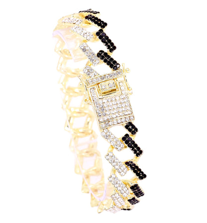 Charles Raymond Bling-ed Out Silver Round Luxury Mens Watch w/Bling-ed Out Bracelet - L0504B