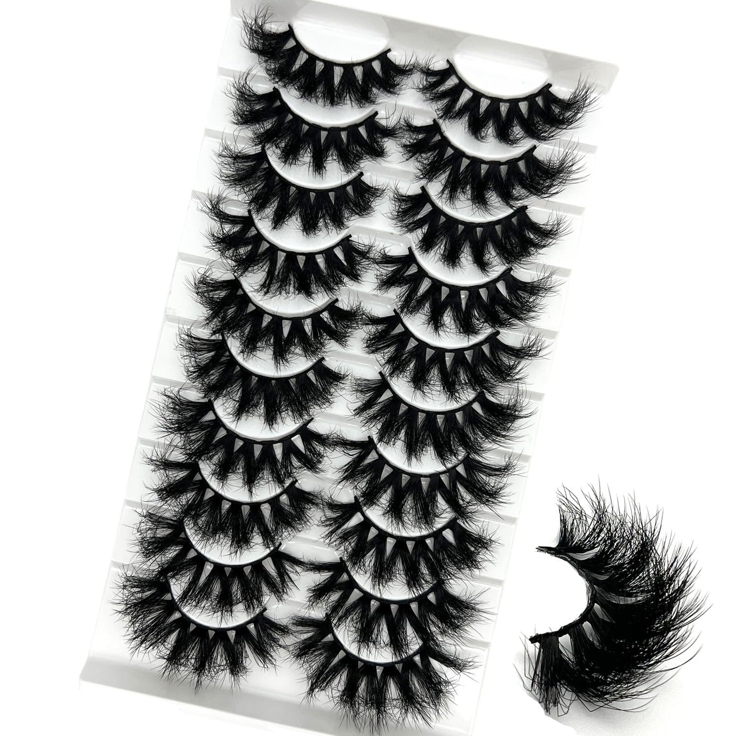 Mink Lashes Fluffy Big Dramatic Thick False Eyelashes, Soft 20mm Volume 3D Faux Mink, 20 Pairs Eyelashes Pack, 25mm Full Strip Lashes That Look Like Extensions