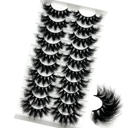 Mink Lashes Fluffy Big Dramatic Thick False Eyelashes, Soft 20mm Volume 3D Faux Mink, 20 Pairs Eyelashes Pack, 25mm Full Strip Lashes That Look Like Extensions