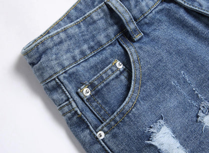 Boy's Ripped Jeans Stacked Skinny Fit Destroyed Distressed Fashion Comfy Denim Jeans Pants