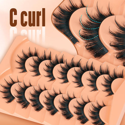 Mink Lashes Full Volume False Eyelashes 18mm Dramatic Faux Mink Eyelashes Natural Look Cat Eye Volume Eye Lashes Multipack by Focipeysa