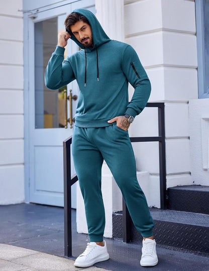 COOFANDY Men's Tracksuit 2 Piece Hooded Athletic Sweatsuits Casual Running Jogging Sport Suit Sets