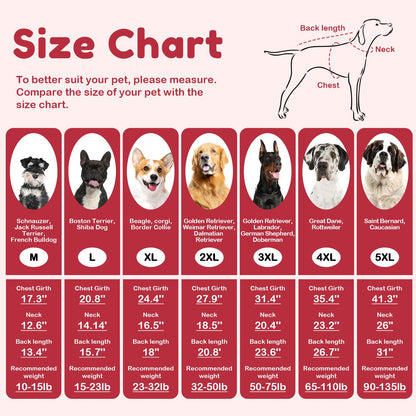 Large Dog Sweater - Turtleneck Thick Warm Doggie Christmas Sweater for Girl Boy Dogs (Red L)