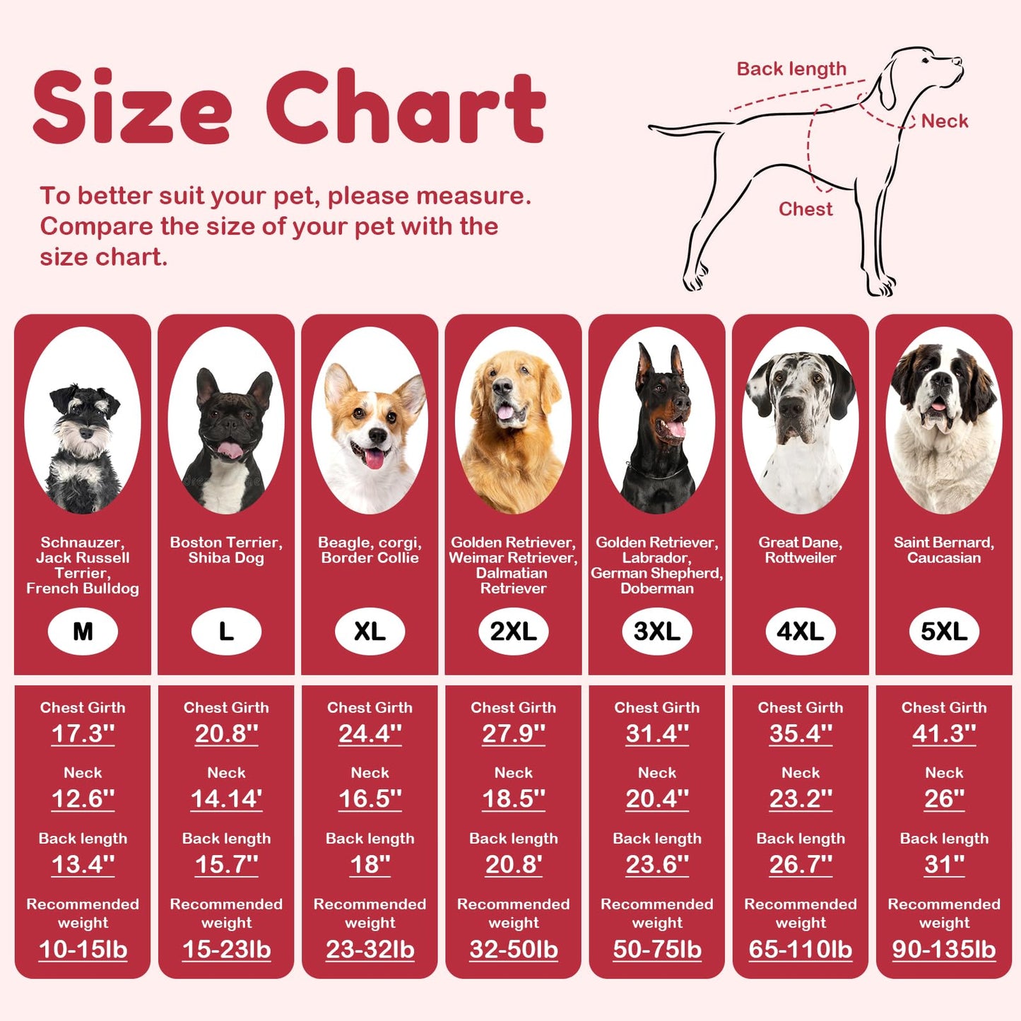 Large Dog Sweater - Turtleneck Thick Warm Doggie Christmas Sweater for Girl Boy Dogs (Red L)