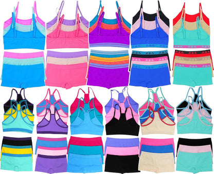 ToBeInStyle Girls' Pack of 12 Mystery - 6 Cami or Racerback Tops & 6 Matching Bottoms Sets
