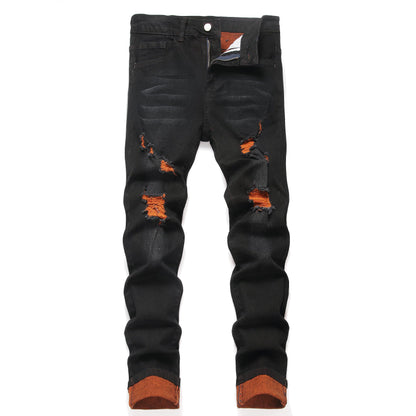 JUNBAOSS Men's Slim Fit Stretch Jeans Ripped Skinny Jeans for Men, Fashion Distressed Straight Comfort Flex Waist Pants