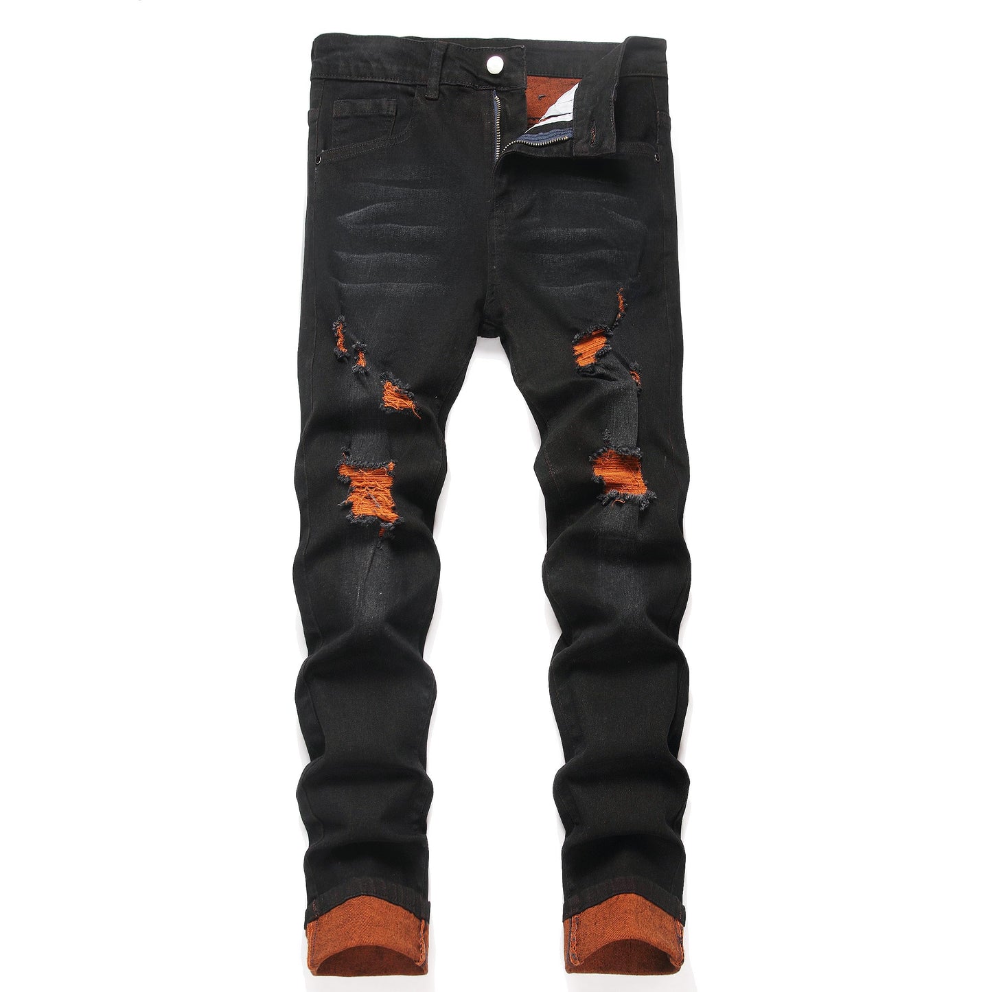 JUNBAOSS Men's Slim Fit Stretch Jeans Ripped Skinny Jeans for Men, Fashion Distressed Straight Comfort Flex Waist Pants