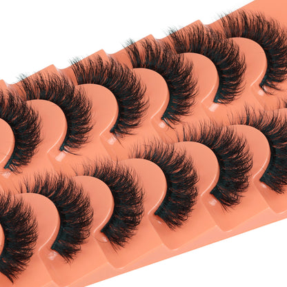 Mink Lashes Full Volume False Eyelashes 18mm Dramatic Faux Mink Eyelashes Natural Look Cat Eye Volume Eye Lashes Multipack by Focipeysa