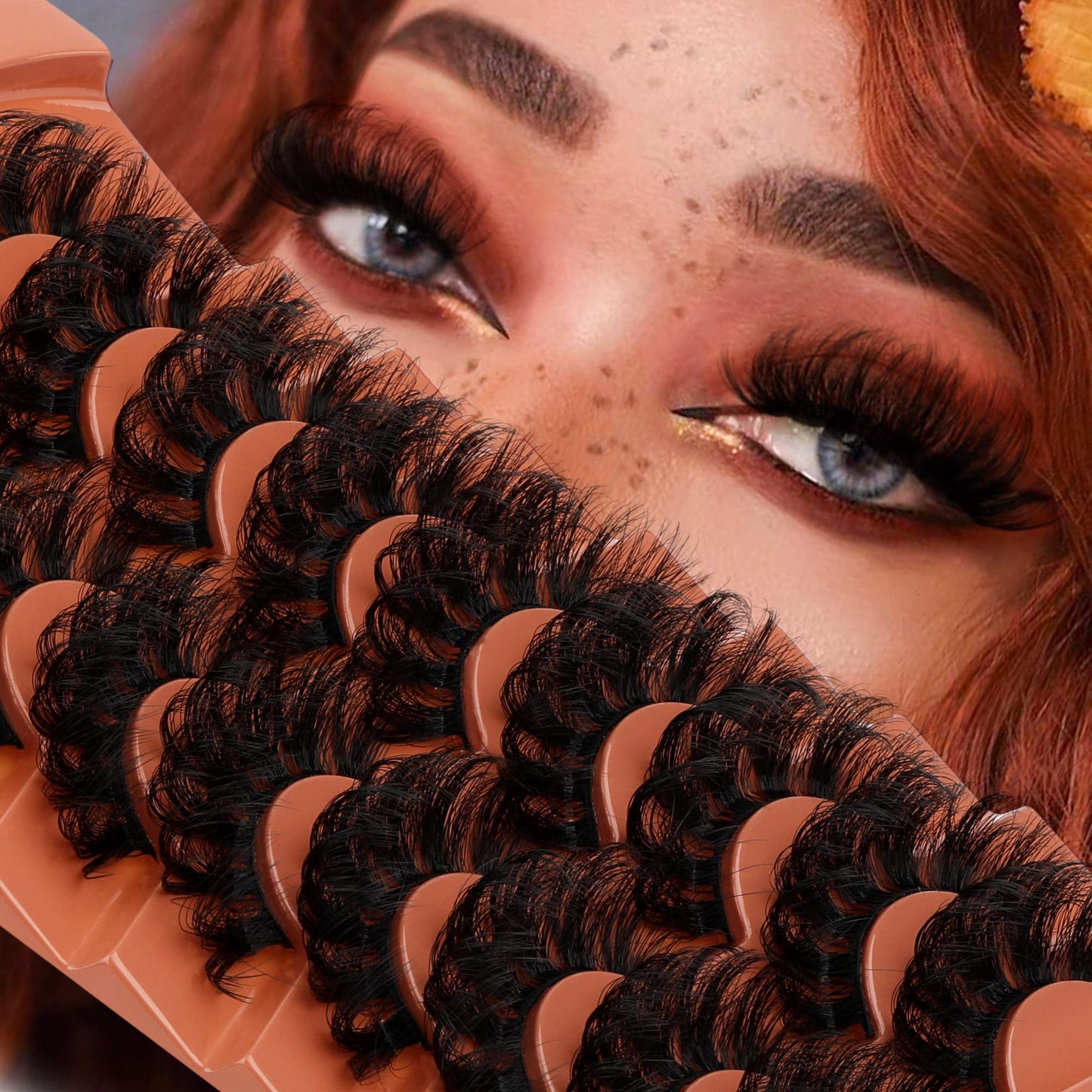 Mink Lashes Full Volume False Eyelashes 18mm Dramatic Faux Mink Eyelashes Natural Look Cat Eye Volume Eye Lashes Multipack by Focipeysa