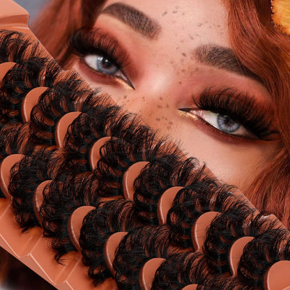 Mink Lashes Full Volume False Eyelashes 18mm Dramatic Faux Mink Eyelashes Natural Look Cat Eye Volume Eye Lashes Multipack by Focipeysa