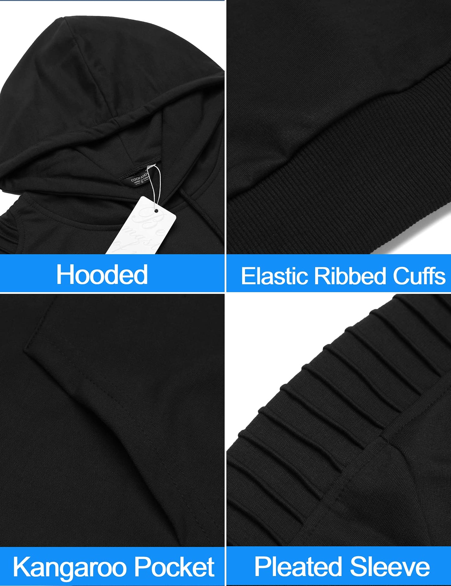 COOFANDY Men's Tracksuit 2 Piece Hoodie Sweatsuit Sets Casual Jogging Athletic Suits