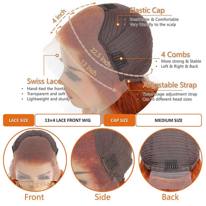 Burgundy Wig Human Hair 28inch 13x6 HD Transparent Lace Straight 99J Red Human Hair Wig Colored Reddish Brown Lace Frontal Wigs 180% Density Pre Plucked