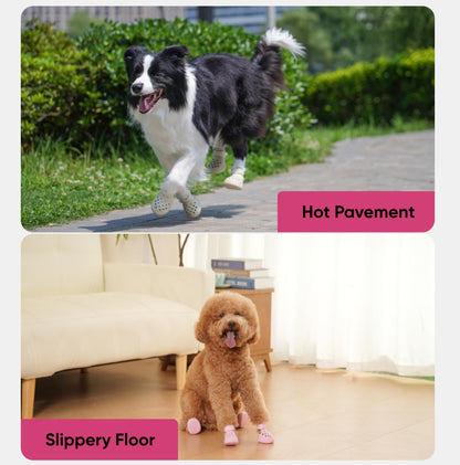 Dog Shoes: Non-Slip Waterproof Sandals for Hot Pavement, Breathable Perforated Boots, Large/Medium/Small Sizes, Ideal Paw Protector, Outdoor Clog Booties (Green Marble, Size 1)