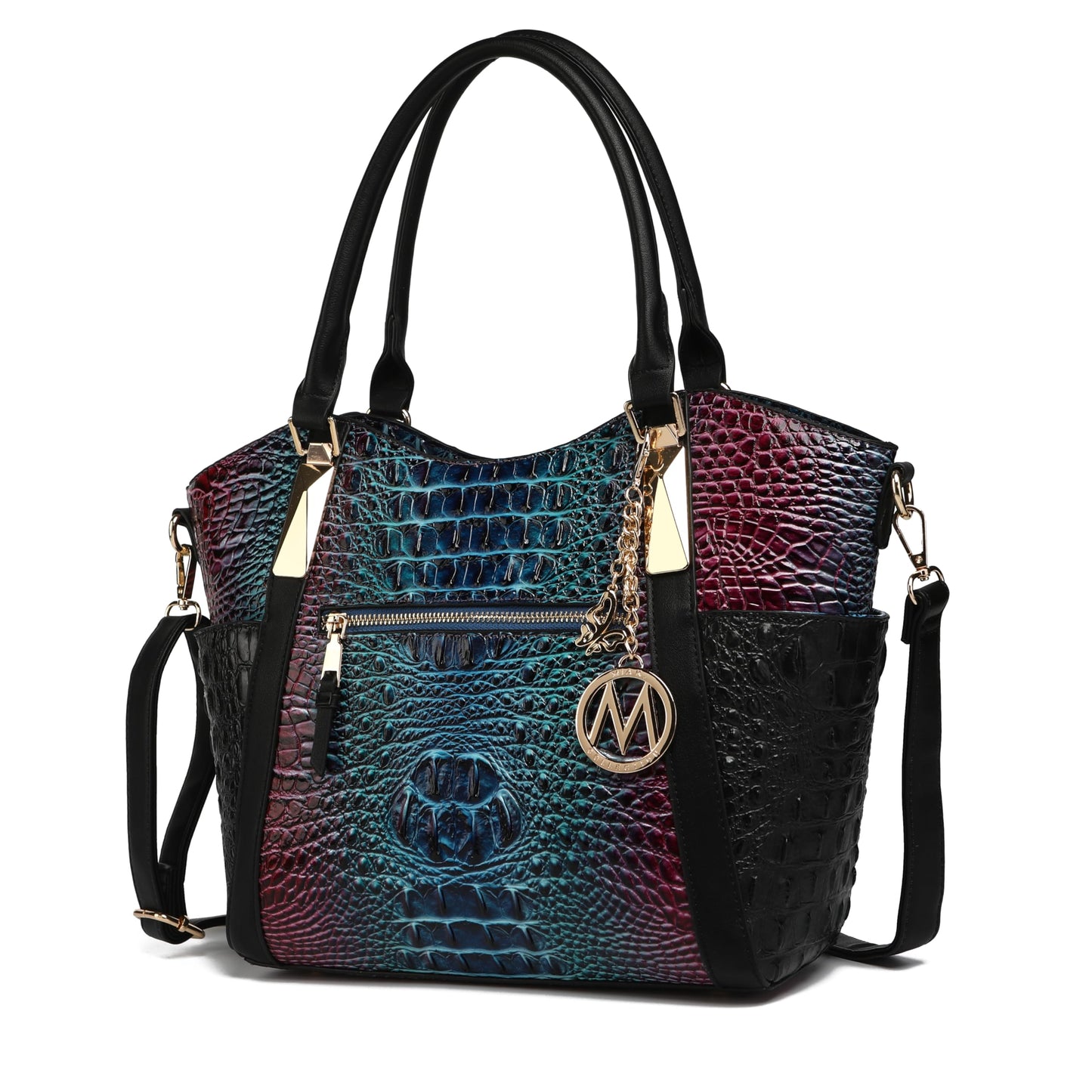 MKF Collection Crossbody Tote Bag for Women - PU Leather Top-Handle Satchel Shoulder Handbag