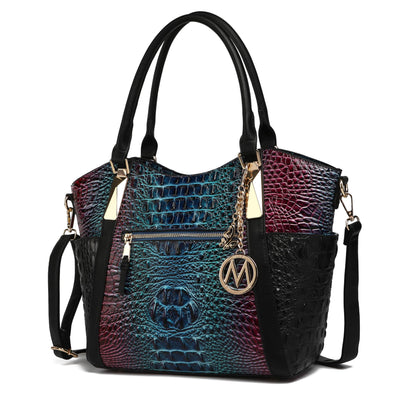 MKF Collection Crossbody Tote Bag for Women - PU Leather Top-Handle Satchel Shoulder Handbag