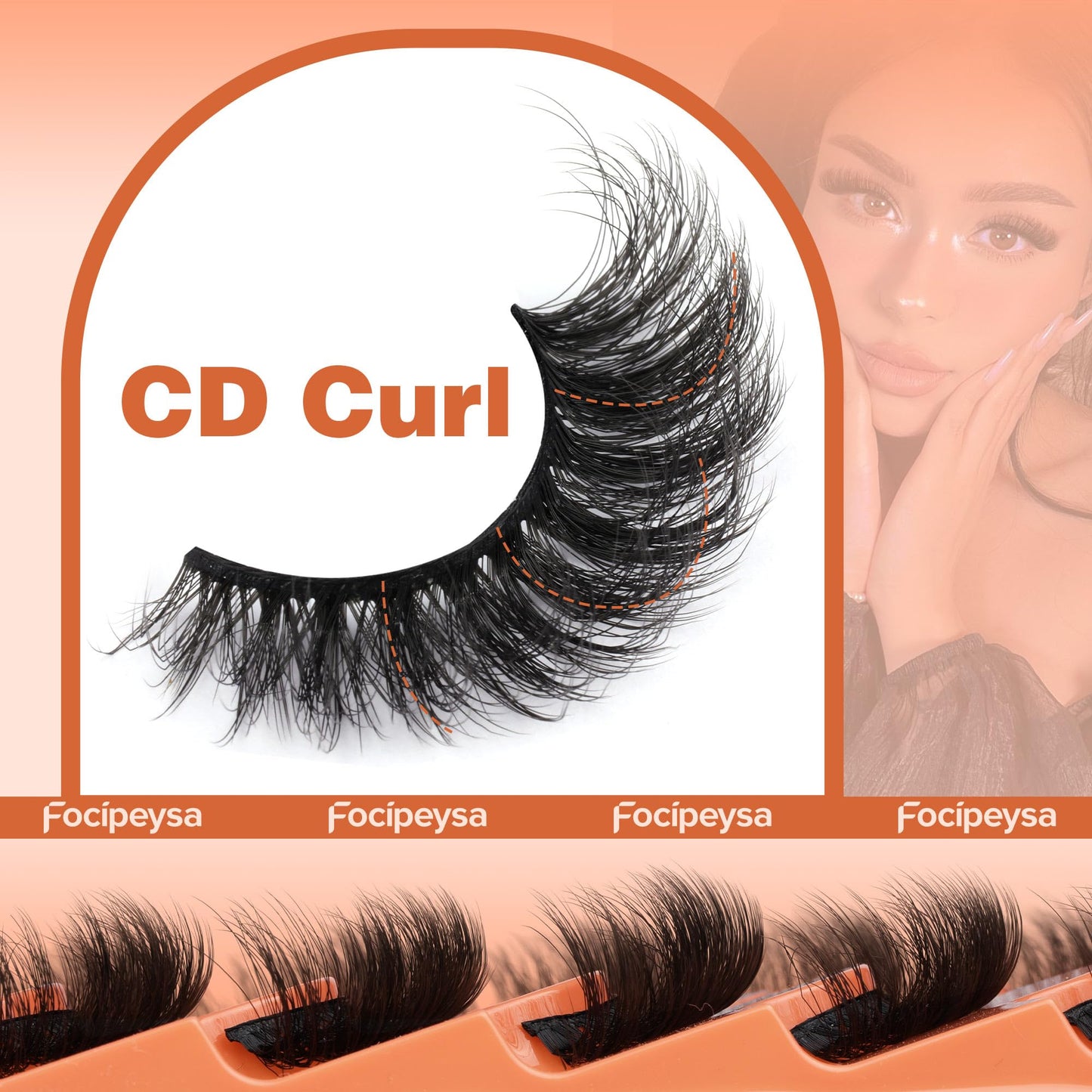 Mink Lashes Full Volume False Eyelashes 18mm Dramatic Faux Mink Eyelashes Natural Look Cat Eye Volume Eye Lashes Multipack by Focipeysa