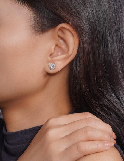 IMOLOVE Moissanite Stud Earrings for Women in Sterling Silver Hypoallergenic 1-3CT D Color Round Cut Moissante Earrings