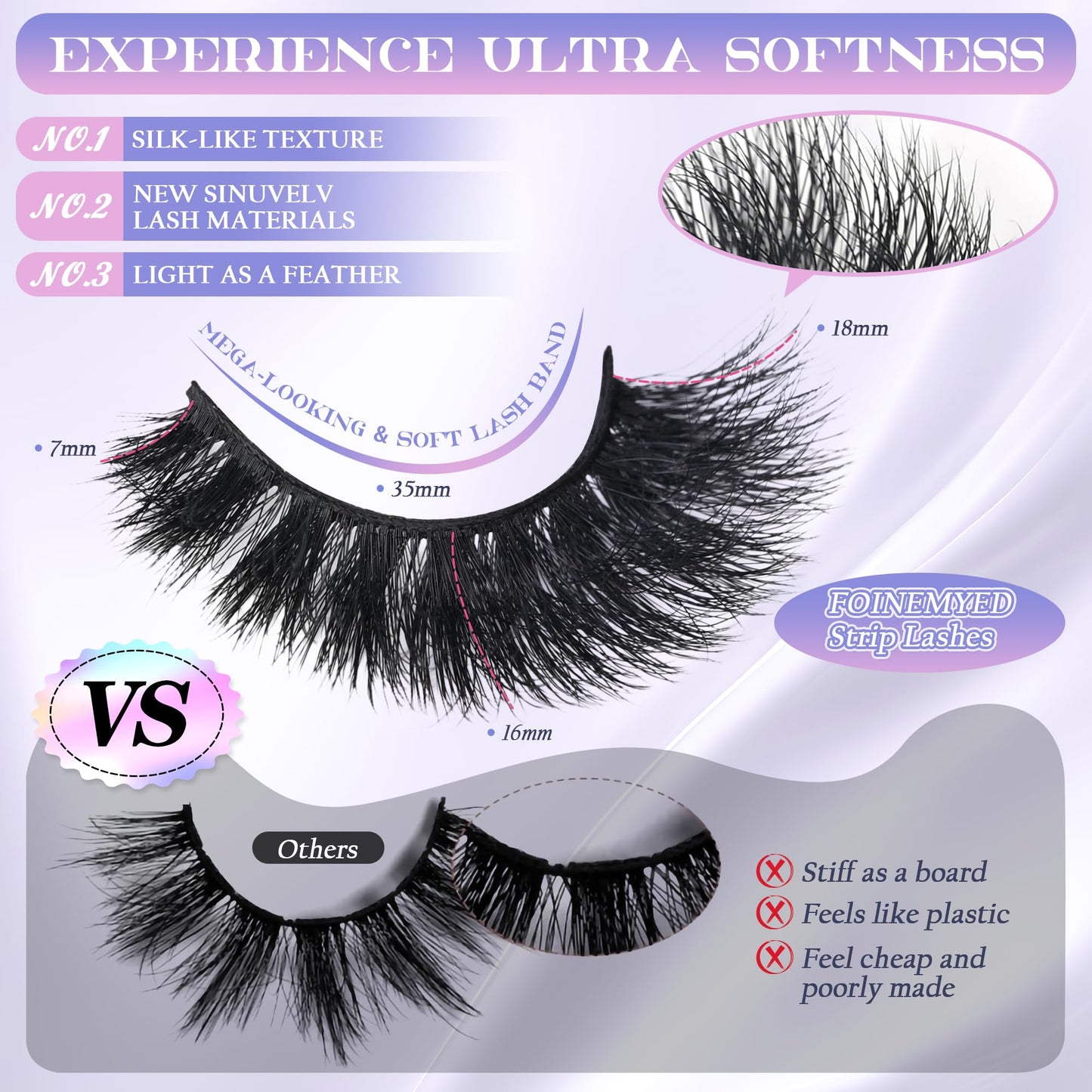 Mink Lashes Strip Eyelashes Volume False Eyelashes that Look Like Extensions Glamour Wispy Curly Fake Lashes 5 Pairs Pack