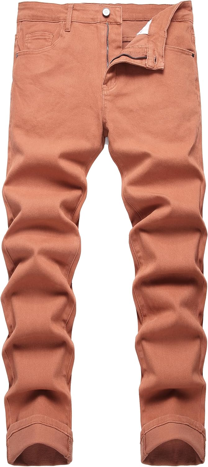 DANT BULUN Men's Fashion Casual Printed Jeans Stretch Skinny Denim Jogger Pants