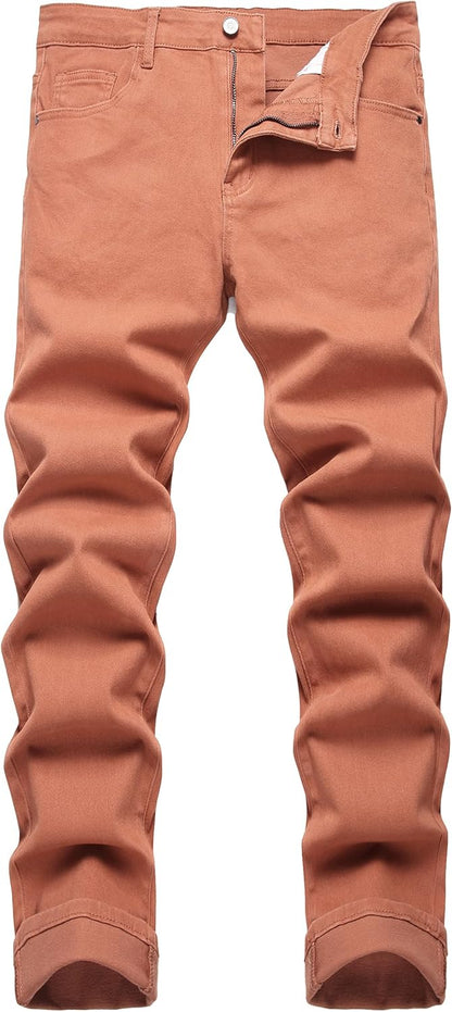 DANT BULUN Men's Fashion Casual Printed Jeans Stretch Skinny Denim Jogger Pants