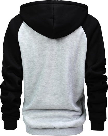 GXAMOY Men's Winter Fleece Hoodies for Men Heavyweight Warm Thick Full Zip Up Sweatshirt Outerwear