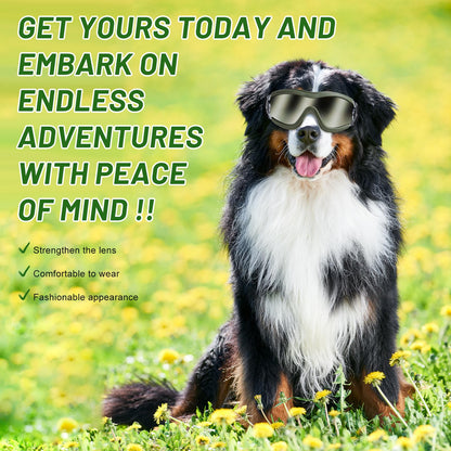 NVTED Dog Sunglasses Goggles, UV Wind Dust Fog Protection Pet Glasses Eye Wear Protection with Adjustable Strap for Medium or Large Dog (Pink)