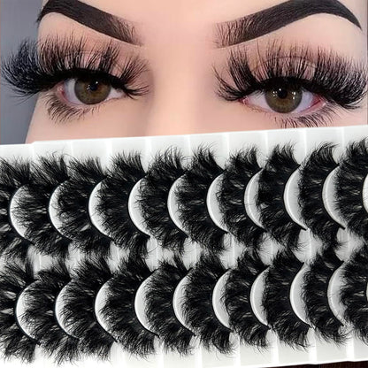 Mink Lashes Fluffy Big Dramatic Thick False Eyelashes, Soft 20mm Volume 3D Faux Mink, 20 Pairs Eyelashes Pack, 25mm Full Strip Lashes That Look Like Extensions