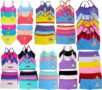 ToBeInStyle Girls' Pack of 12 Mystery - 6 Cami or Racerback Tops & 6 Matching Bottoms Sets