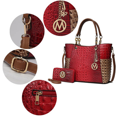 MKF Collection Tote Bag for Women, Handbag Set with Wallet-Top-Handle- Vegan Leather Purse