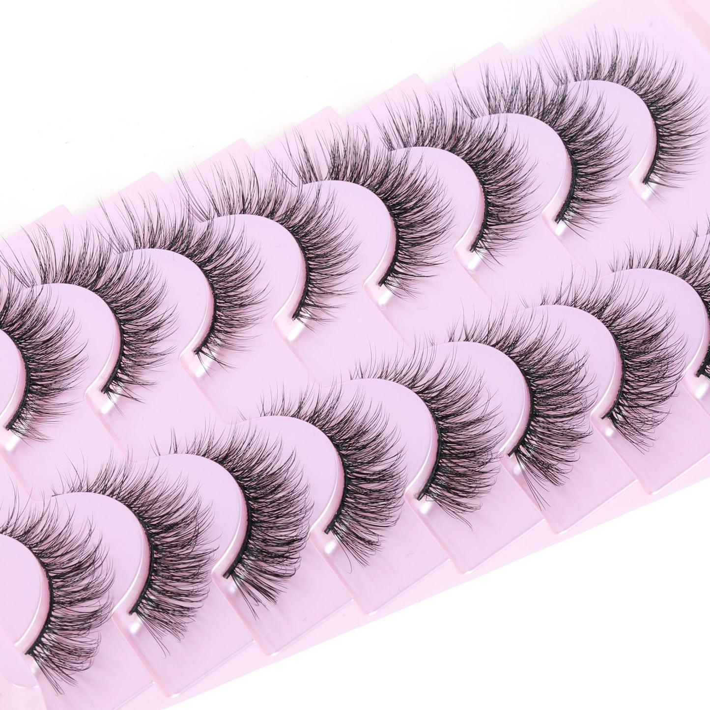 Mink Lashes Fluff False Eyelashes 20-22mm Dramatic Full Wispy Eye Lashes 8D Volume Curly Fake Eyelashes 7 Pairs Faux Mink Lashes Multipack by TOOCHUNAG