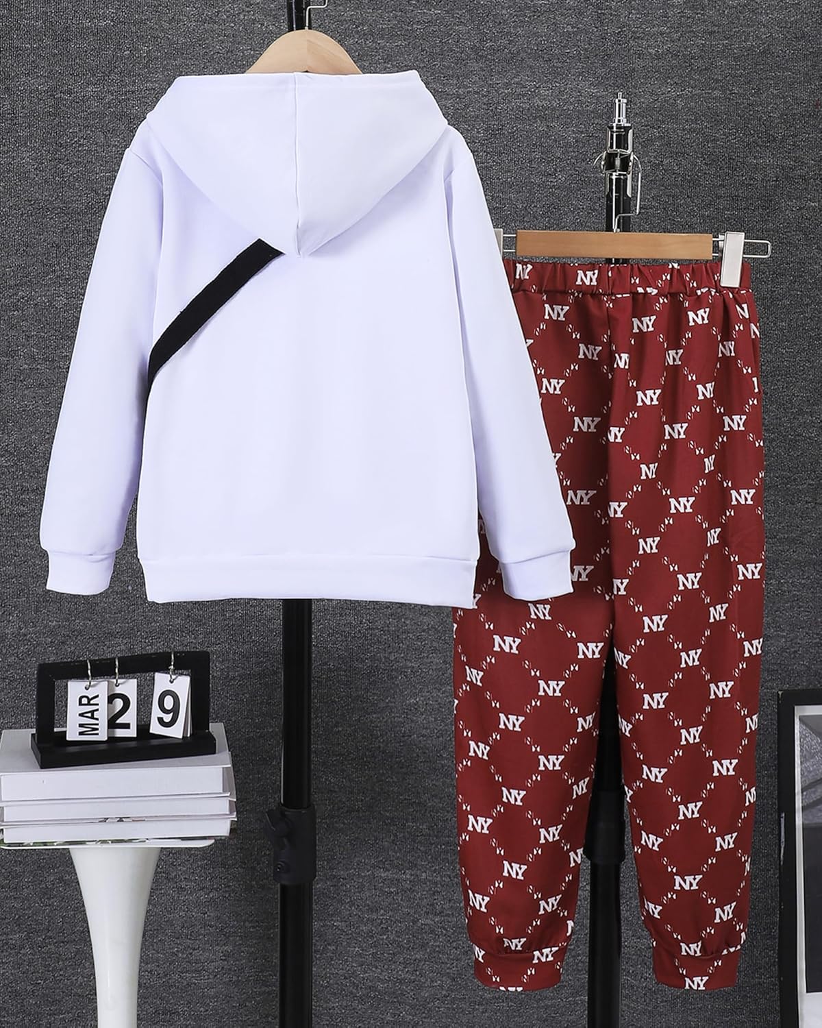 PureChapter Boys' Fashion 3Pcs Pullover Hoodies Sweatshirt Suit Crossbody Bag Stylish Clothes Kids Clothes
