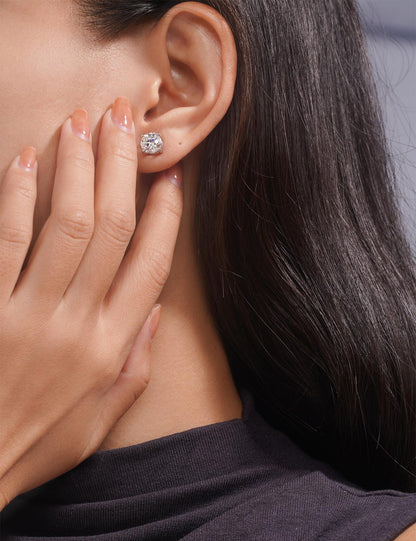 IMOLOVE Moissanite Stud Earrings for Women in Sterling Silver Hypoallergenic 1-3CT D Color Round Cut Moissante Earrings