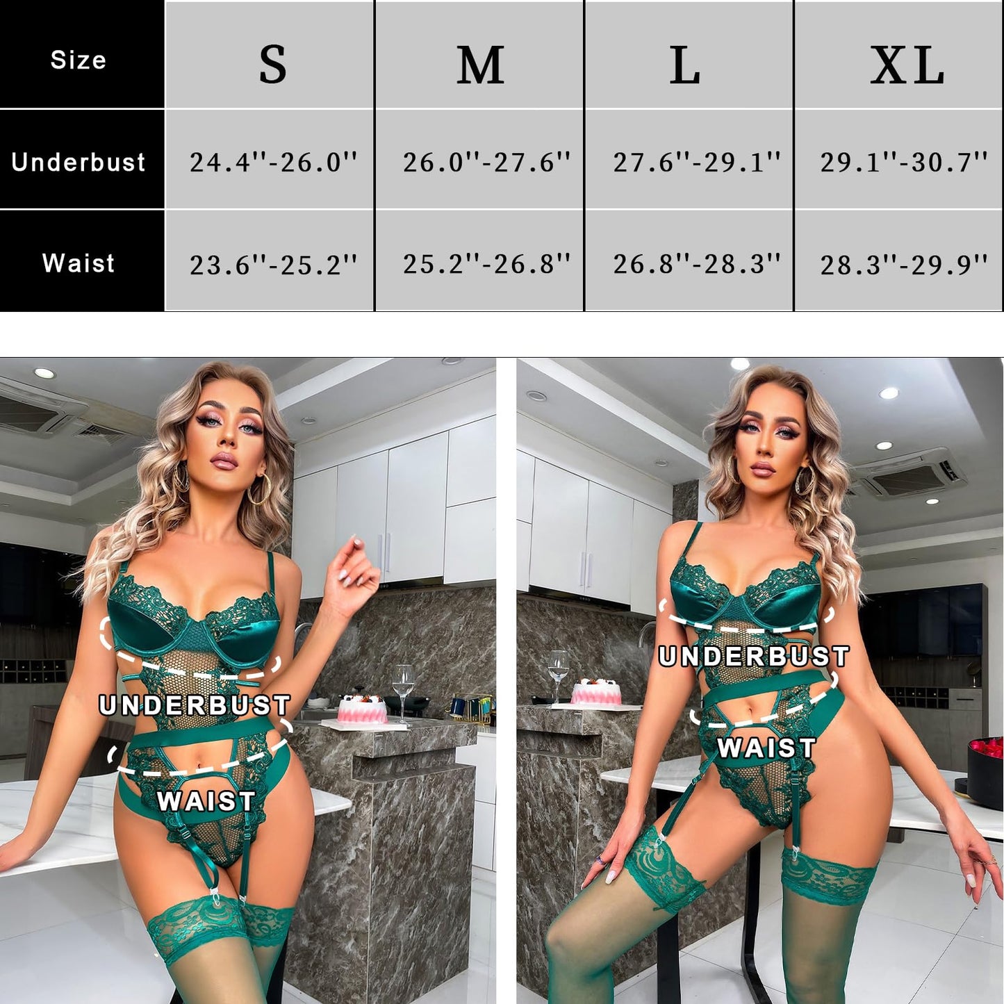 Sexy Lingerie for Women Lingerie Set with Garter Belt Floral Embroidered Lace Bodysuit Teddy Baby Dolls Panty